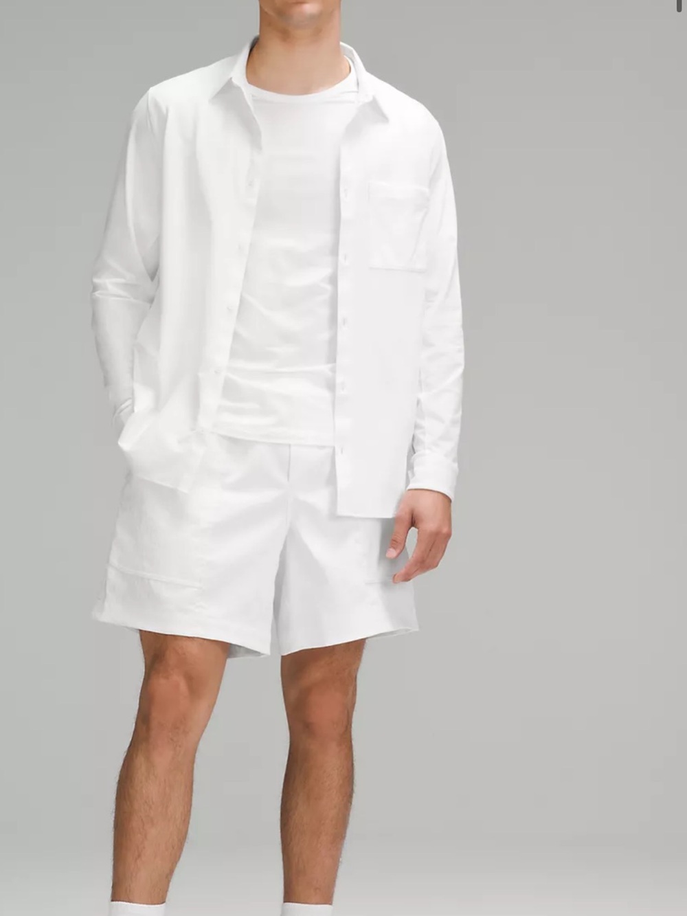 lululemon athletica Men's White Long-Sleeve Button-Down Shirt